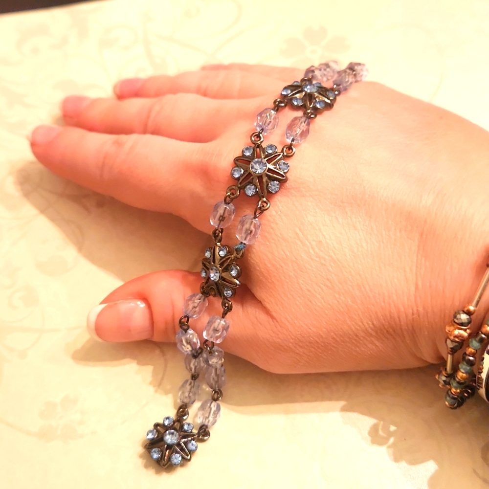 Periwinkle Blue Beaded Bracelet